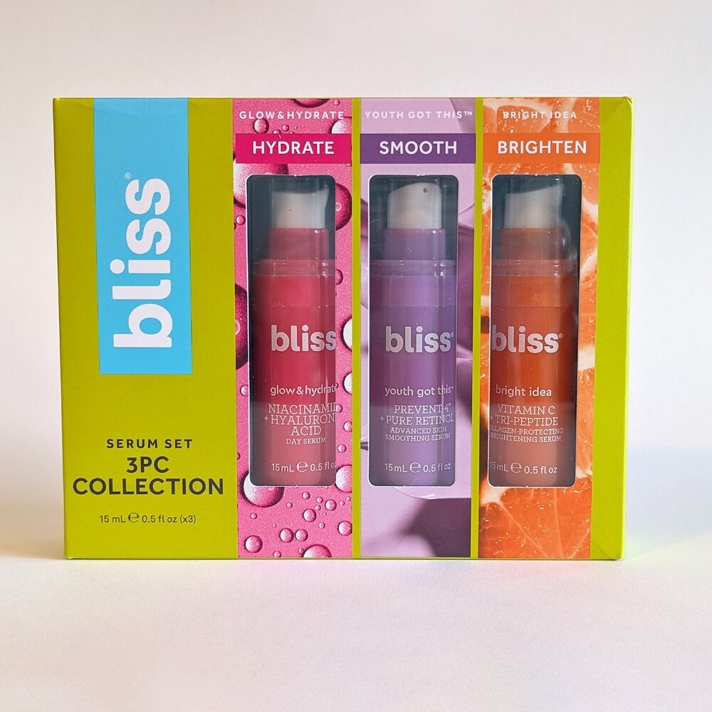 BLISS Serum Set, Youth Got This, Glow & Hydrate, Bright Idea, Anti-Aging, NIB